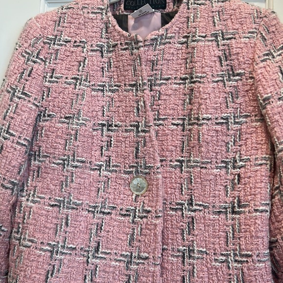 COLLECTION Harve Benard Boucle Pink Plaid Blazer for Work or Casual sz.4 - Picture 8 of 9